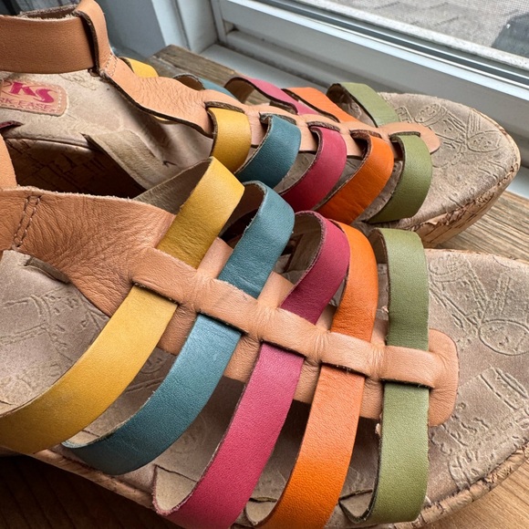 KORKS by Kork-Ease Rainbow Wedge Strap Sandals, 4.5” Cork Heel, Size US9/EU40.5 - Picture 8 of 11